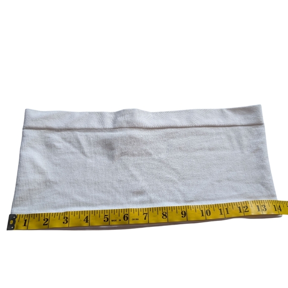 White Ribbed Bandeau Top - Picture 6 of 6